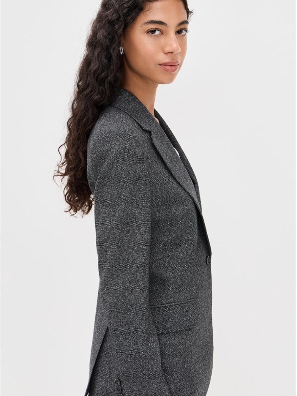 NWT- Theory Edynas Gray Peak-Lapel Tailored Two-Button Suit Jacket